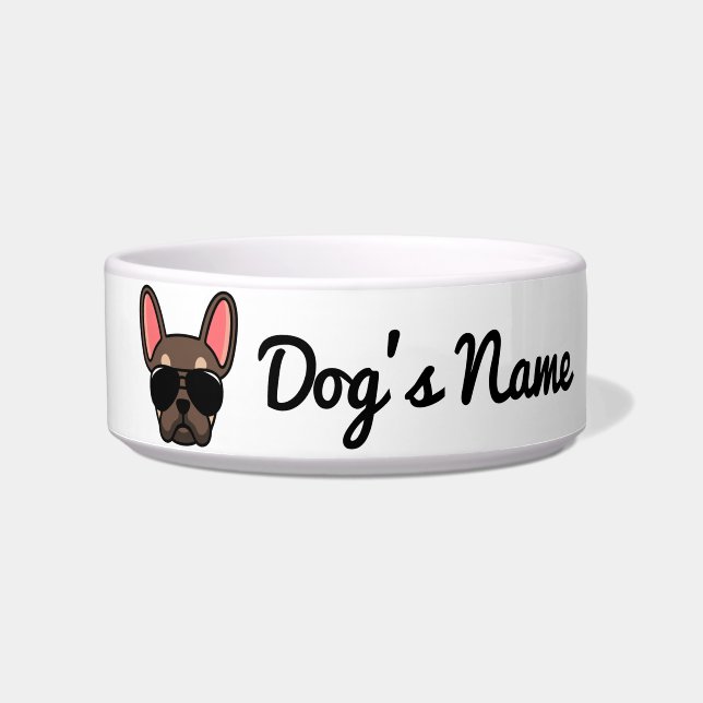 Écuelle Brown Tan French Bulldog Bowl (Devant)