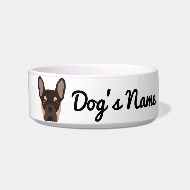 Écuelle Brown Tan French Bulldog Bowl (Devant)