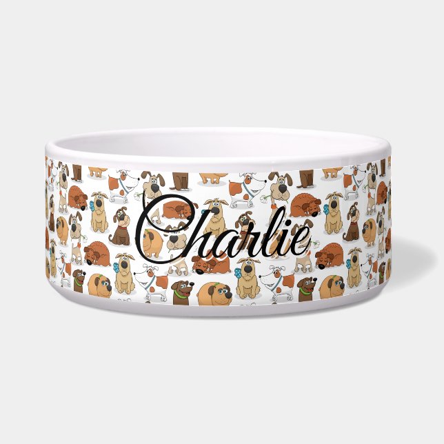 Écuelle Brownish Cartoon Dog Bowl (Devant)