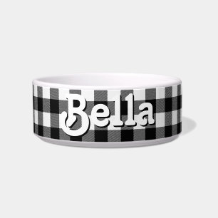 Écuelle Buffle noir et blanc Plaid Custom Dog Food