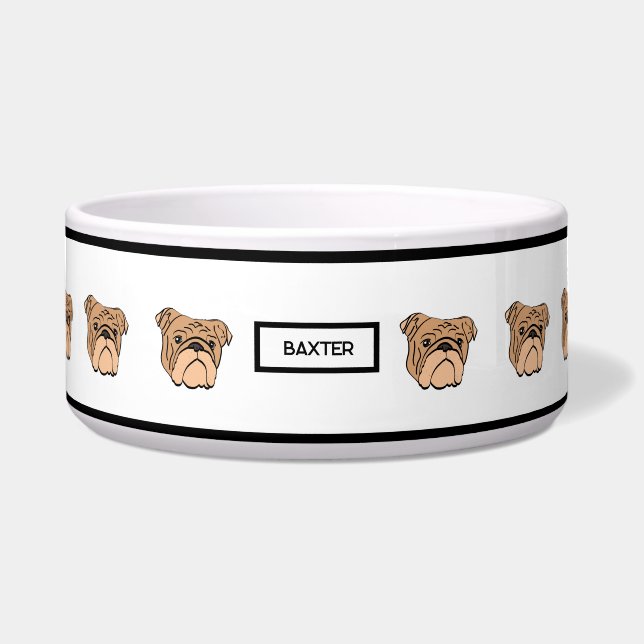 Écuelle Bulldog Pet Bowl pour chiens - Brown (Devant)