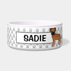 Écuelle Bullmastiff rouge personnalisable chien et nom