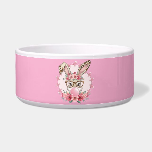 Écuelle Cadeau de lapin floral mignon de Pâques léopard  (Devant)