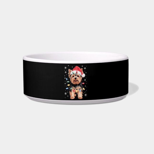 Écuelle Cadeau de Noël de Yorkie Chien de Noël Long (Devant)