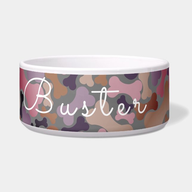 Écuelle Cadeau personnalisé personnalisé pour chien d'os (Gauche)