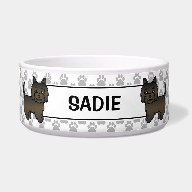Écuelle Cairn Terrier Brun foncé Cute Chien de dessin anim (Devant)