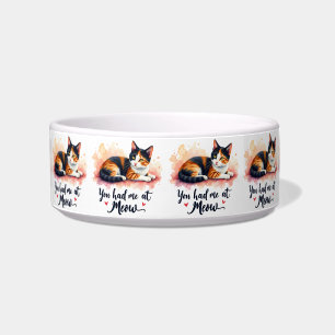 Écuelle Calico Cat You eu Me at Meow Watercolor