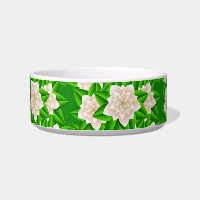 Écuelle Camellias blancs et Feuilles verts (Gauche)