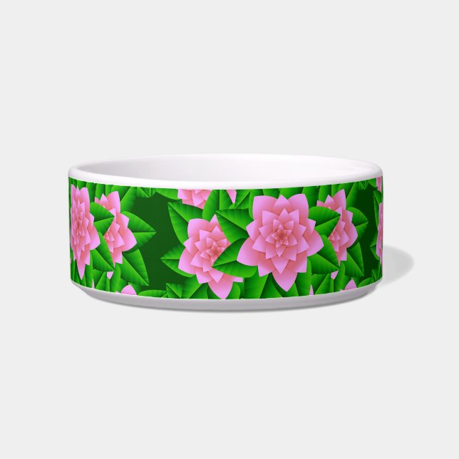 Écuelle Camellias rose glace et Feuilles verts (Gauche)
