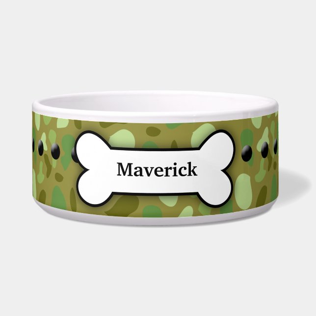 Écuelle Camoflauge Army Custom Pet Dog Food Bowl (Devant)