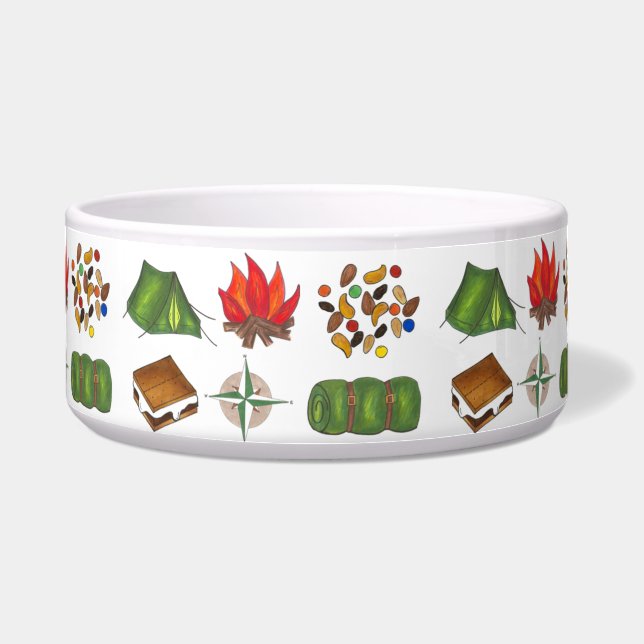 Écuelle Camp d'été Camping Compass Tente S'mores Pet Bowl (Devant)