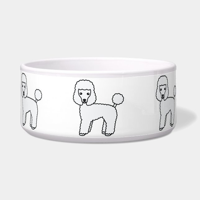 Écuelle Caniche jouet blanc Chien de dessin animé mignon (Devant)