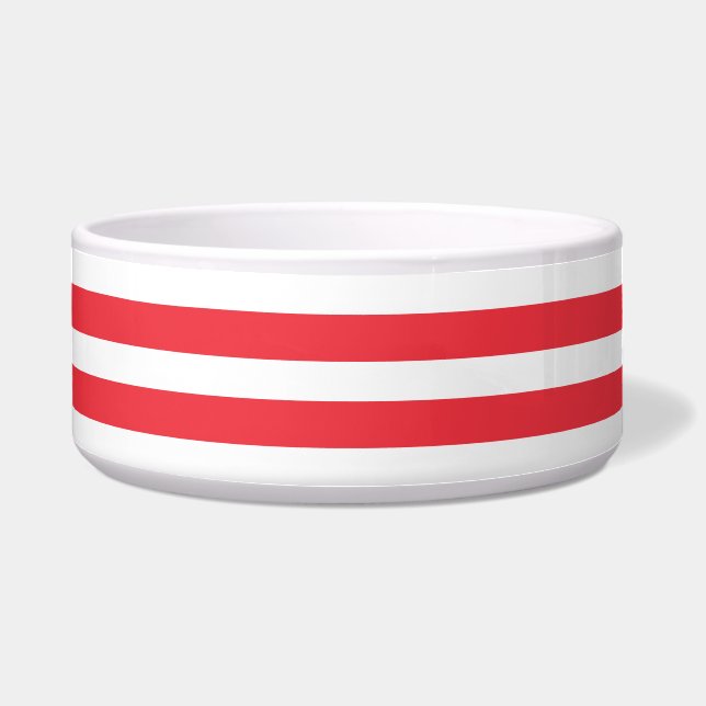 Écuelle Canne de bonbon rouge et blanc rayé horizontal sim (Devant)