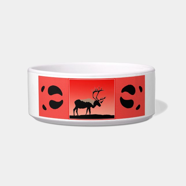 Écuelle Caribou au coucher du soleil - Art original de la  (Droite)
