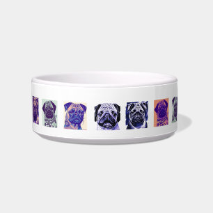 Écuelle Carlins pop-art céramique poêle Bowl pour animaux