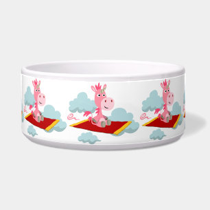 Écuelle Cartoon mignon Unicorn's Magic Carpet Ride Pet Bow
