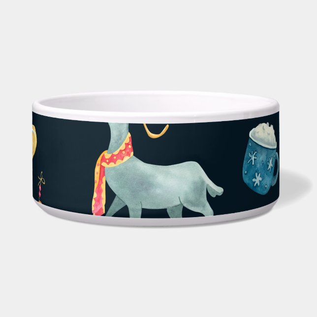 Écuelle Cerfs de Noël : Aquarelle Motif sans ambages (Devant)
