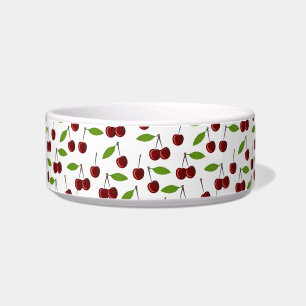 Écuelle Cerise Rouge, Motif De Cerises, Feuilles, Fruits