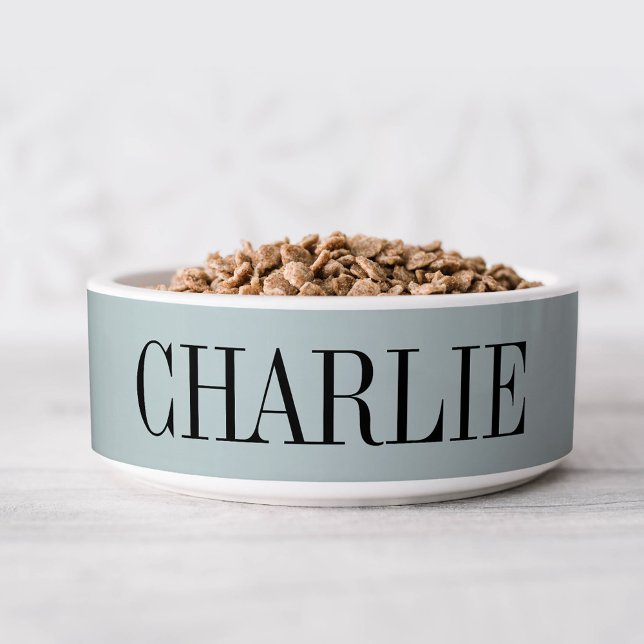 Écuelle Charlie Classic Nom Monogramme | Bol bleu clair (Créateur téléchargé)