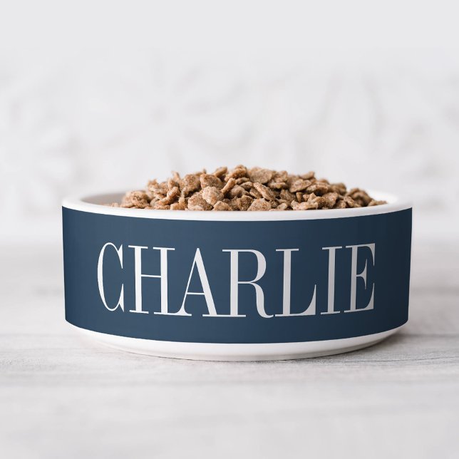 Écuelle Charlie Classic Nom Monogramme | Marine (Créateur téléchargé)