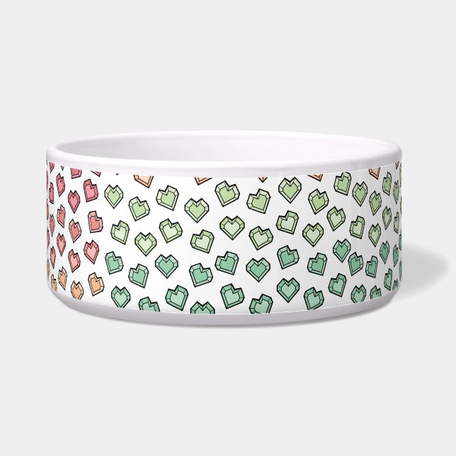 Écuelle Charming Pastel Rainbow Gemstone Heart Motif (Devant)