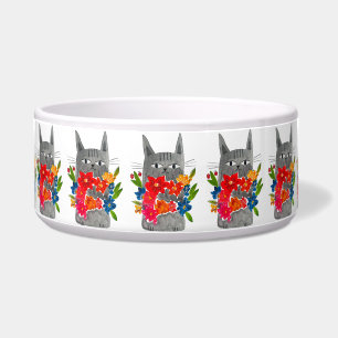 Écuelle Chat à fleurs