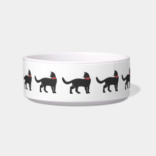 Écuelle Chat avec cravate arc rouge - Choisir la couleur a