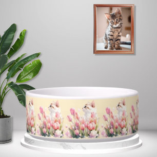 Écuelle Chat Cache-Cache Rose Floral