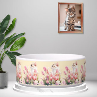 Écuelle Chat Cache-Cache Rose Floral