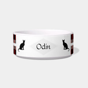 Écuelle Chat Checkers Personnalisable Chat Food Bowl