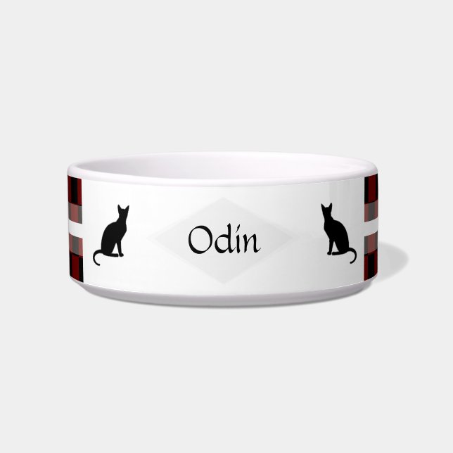 Écuelle Chat Checkers Personnalisable Chat Food Bowl (Devant)