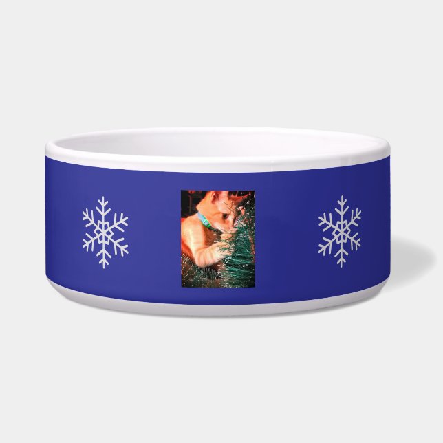 Écuelle Chat de Noël  Photo personnaliser (Devant)