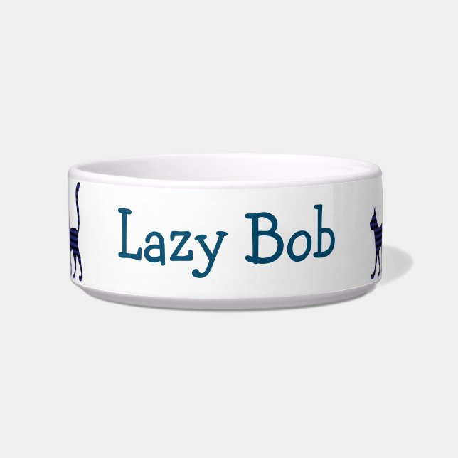 Écuelle Chat mystérieux / Nom personnalisé (Devant)