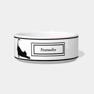 Écuelle Chat noir et blanc élégant en silhouette