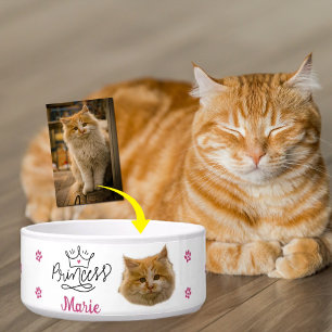 Écuelle Chat Princesse Rose Personnalisé
