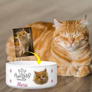 Écuelle Chat Princesse Rose Personnalisé