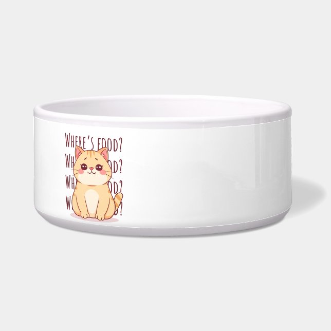 Écuelle Chat roux affamé. (Devant)