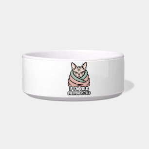 Écuelle Chat Sphynx Grincheux Art Cartoonique Humour Froid