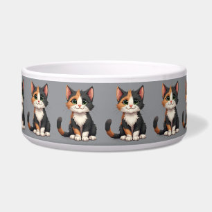 Écuelle Chaton Calico Fantaisiste avec une Attitude de Cha