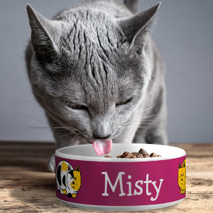 Écuelle Chats calico et tabby personnalisables