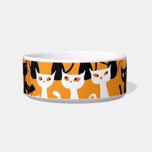 Écuelle Chats d'Halloween éffrayant noir blanc orange