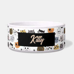 Écuelle Chats drôles mignons colorés & motif de patte