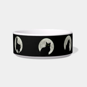 Écuelle Chats noirs dans la lumière de Pleine lune