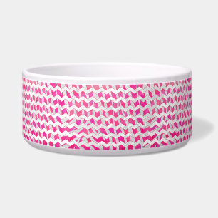 Écuelle Chaud rose et blanc Chevron Zebra