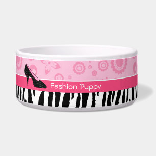 Écuelle Chaussures Noir Rose Cute Tendance Zebra Imprimer