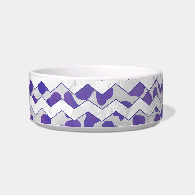 Écuelle Chevron Dalmatien Violet et Blanc (Droite)