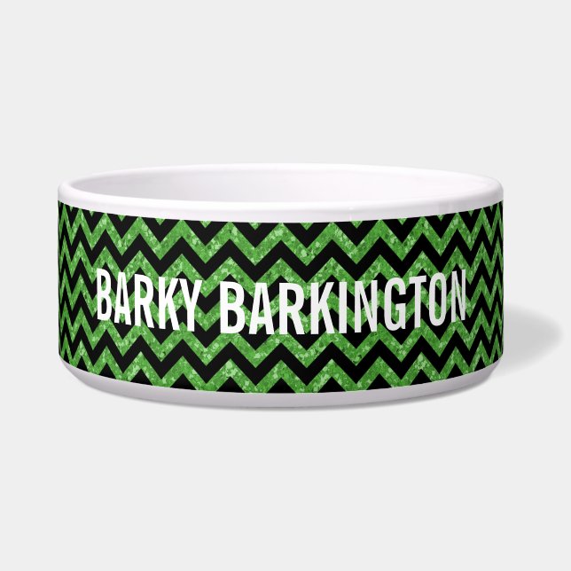 Écuelle Chevron Parties scintillant Look Dog Bowl (Devant)
