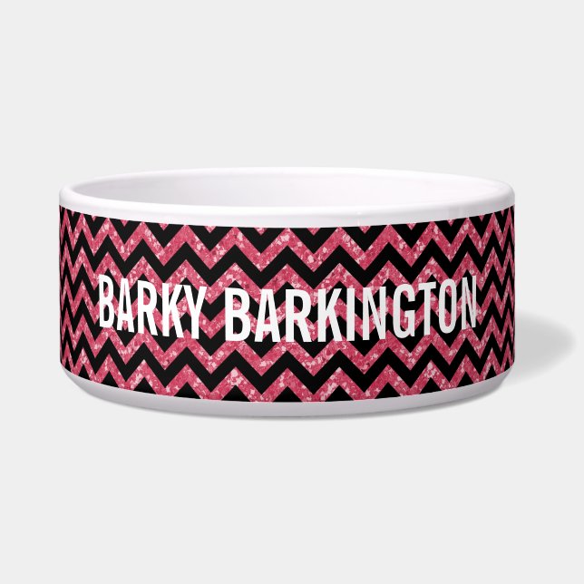 Écuelle Chevron Parties scintillant Look Dog Bowl (Devant)
