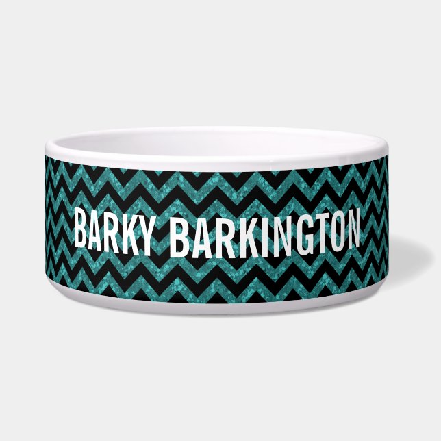 Écuelle Chevron Parties scintillant Look Dog Bowl (Devant)