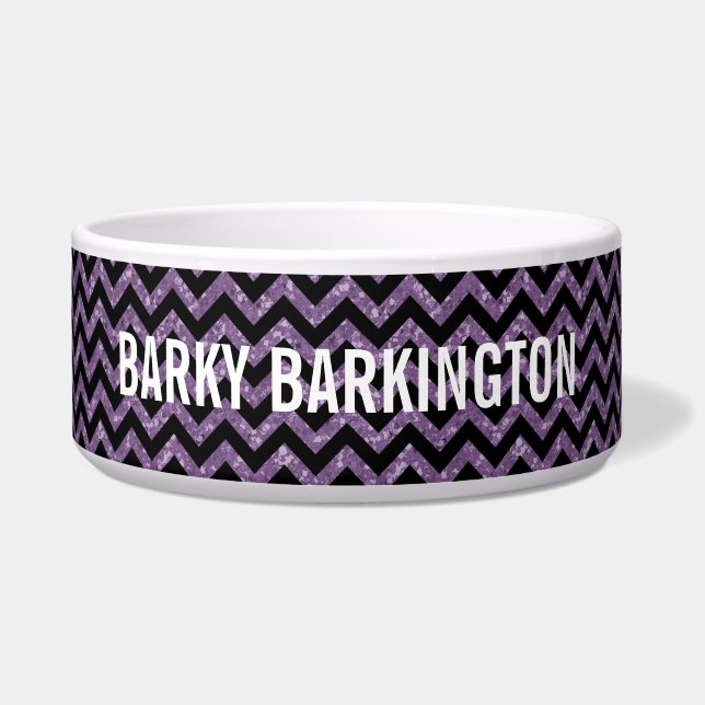 Écuelle Chevron Parties scintillant Look Dog Bowl (Devant)
